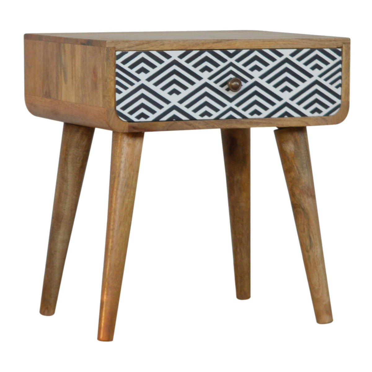 Monochrome Print Bedside Table