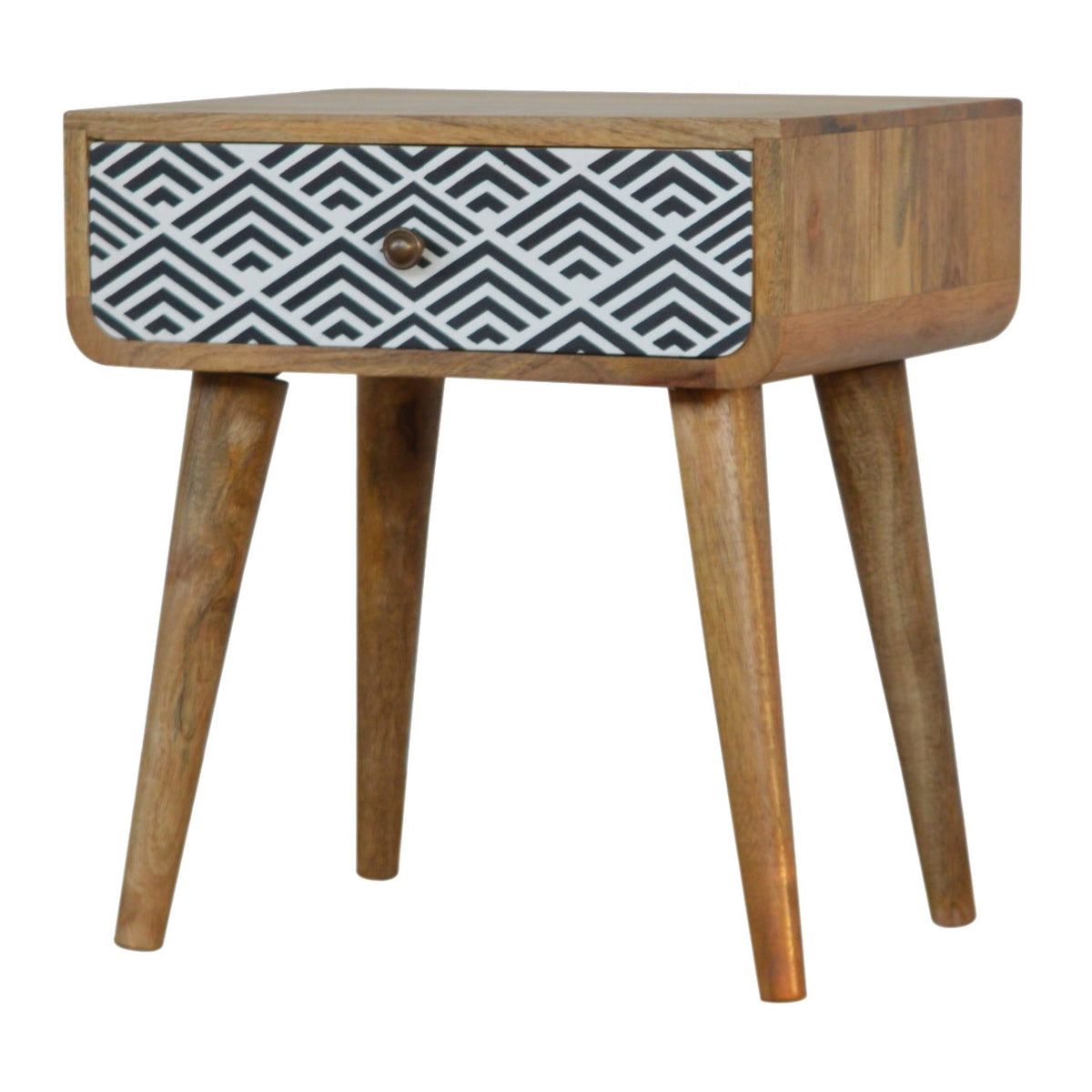 Monochrome Print Bedside Table