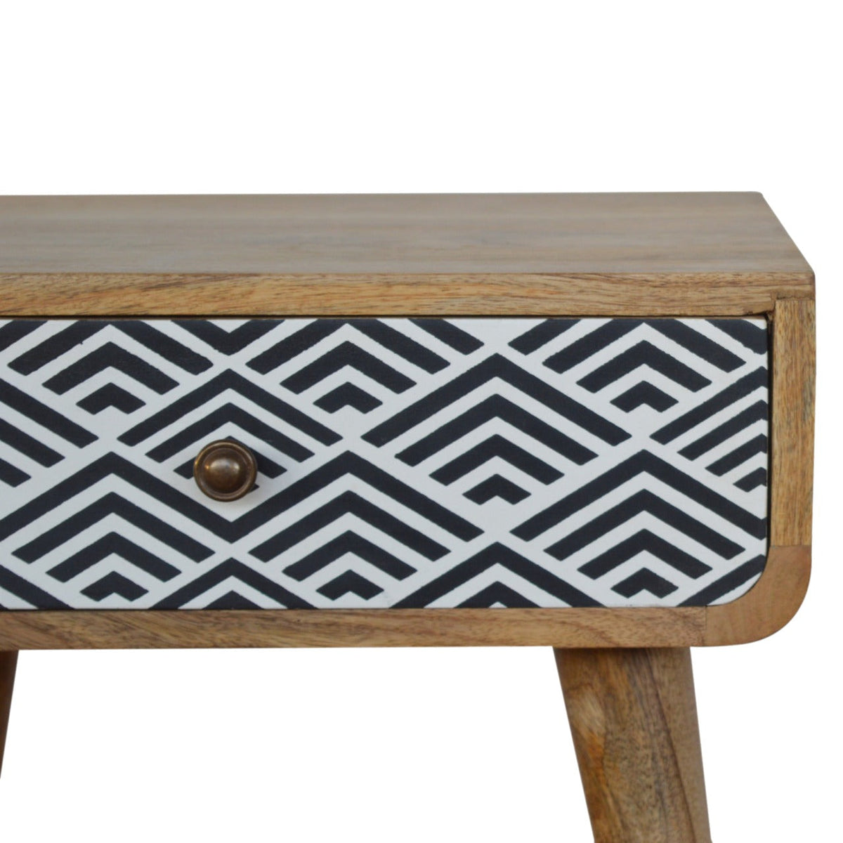 Monochrome Print Bedside Table
