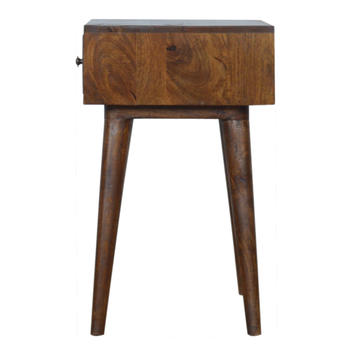 Geometric Brass Inlay Bedside Table