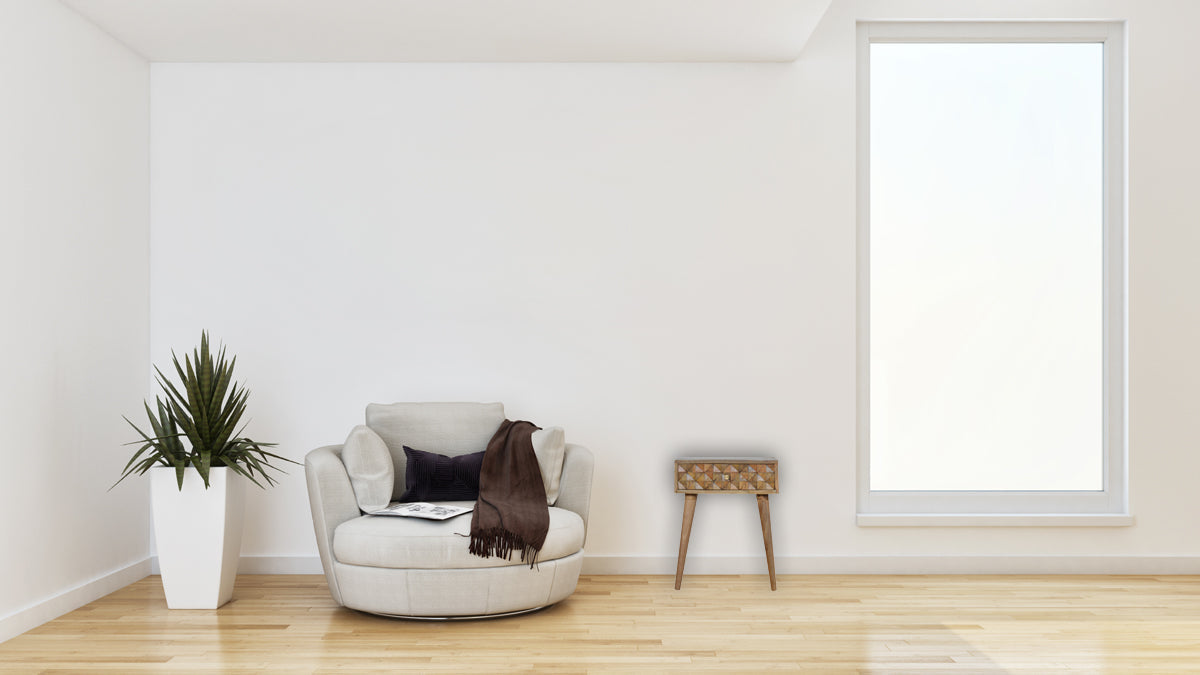 Diamond Carved Bedside