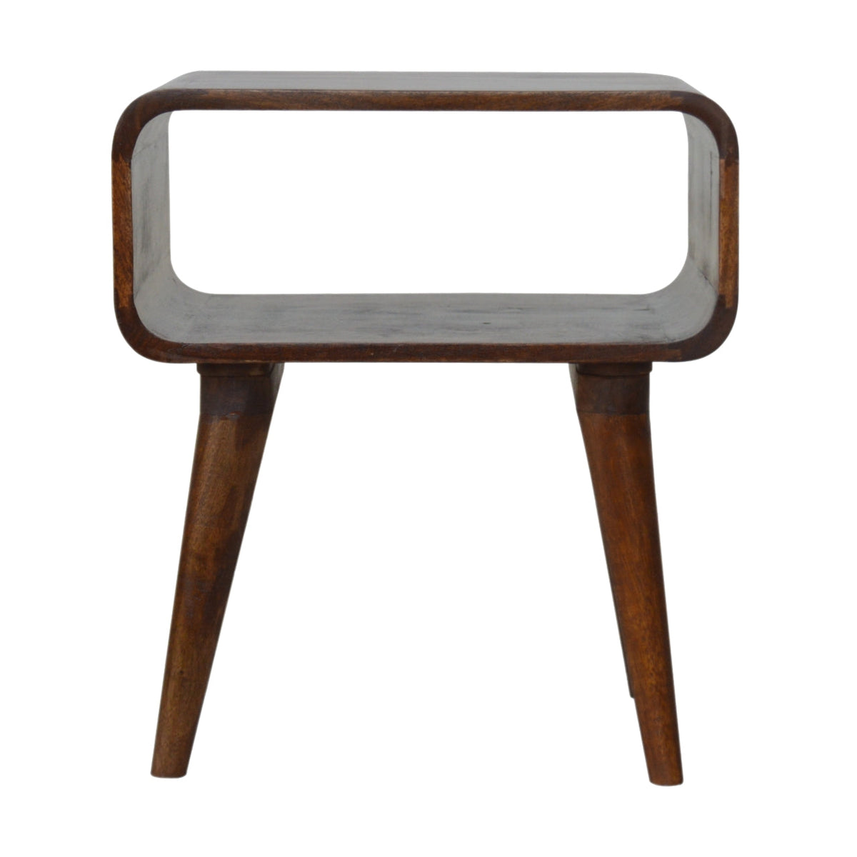 Chestnut Curved Edge Bedside Table