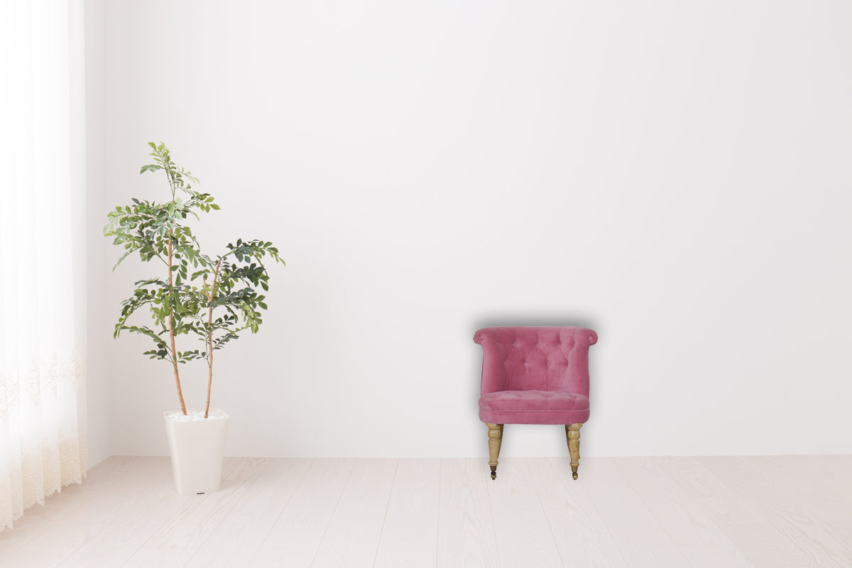 Pink Velvet Accent Chair