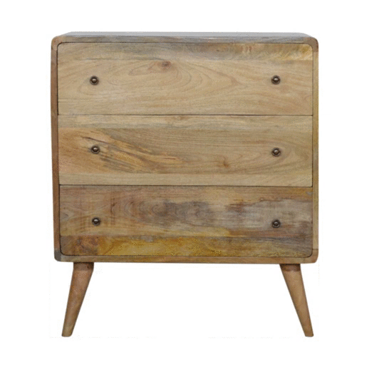 Curved Oak-ish Chest of Drawers