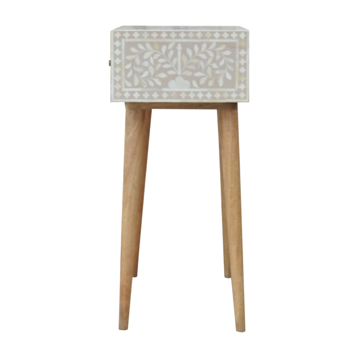 Taupe Floral Bone Console Table