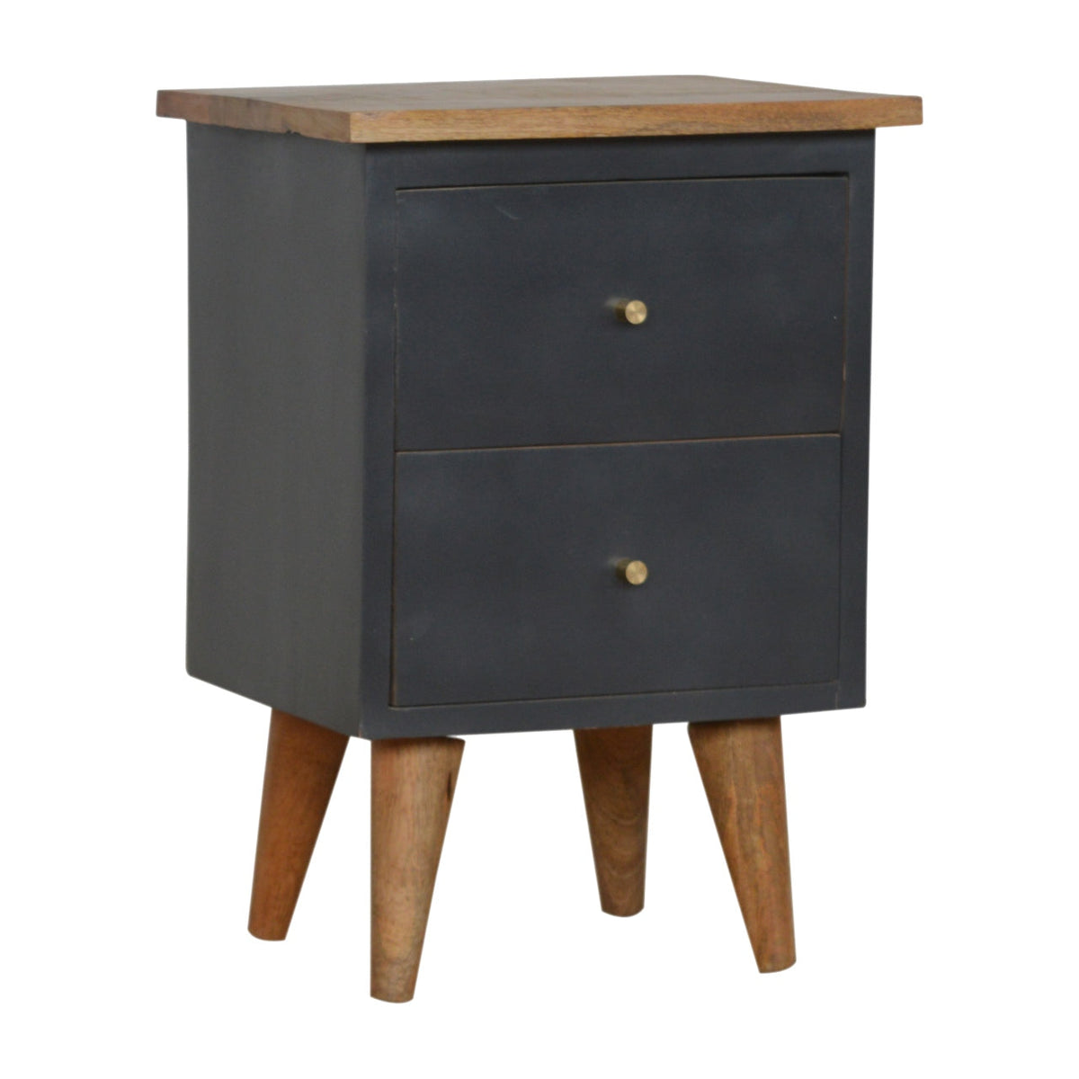Charcoal Black Hand Painted Bedside Table