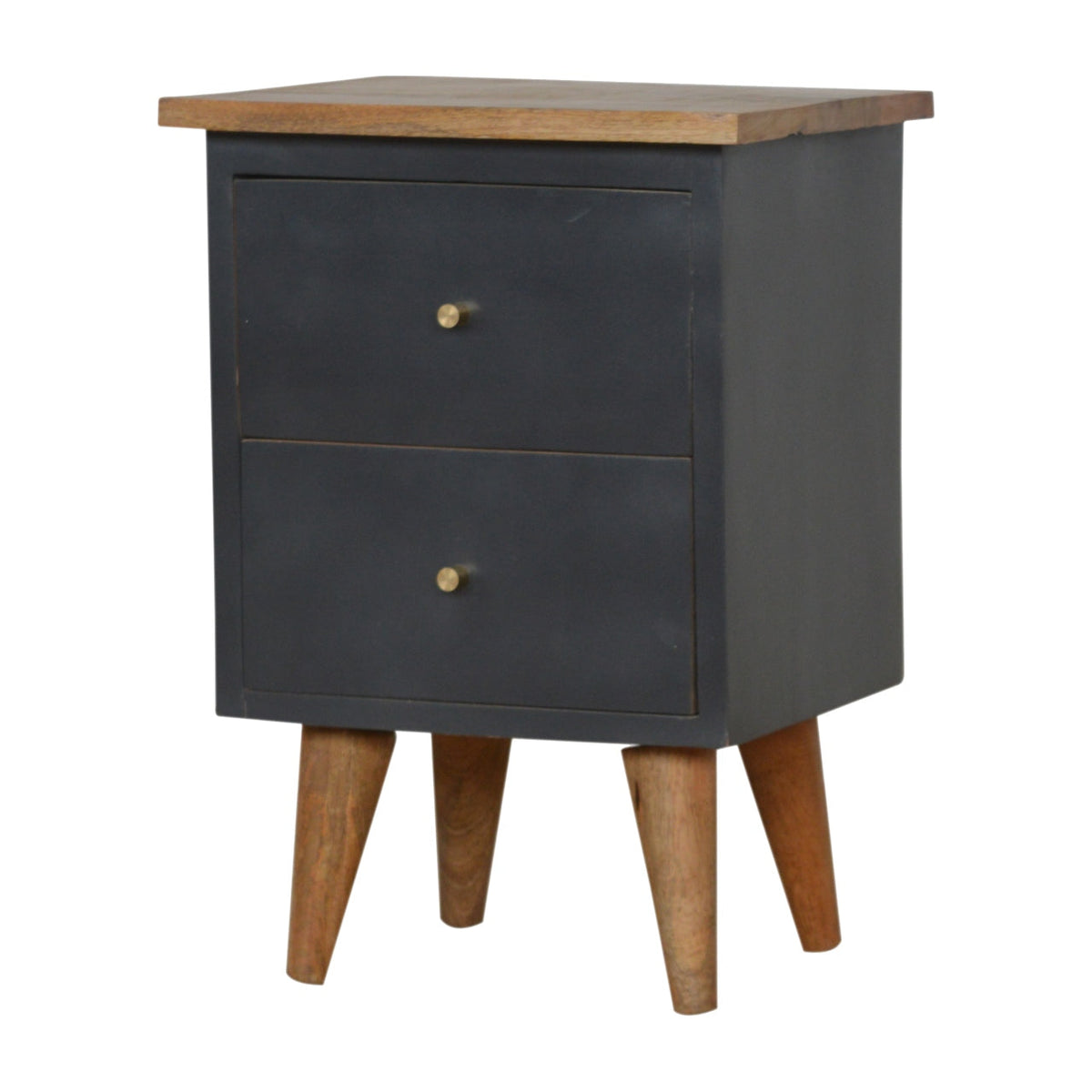 Charcoal Black Hand Painted Bedside Table