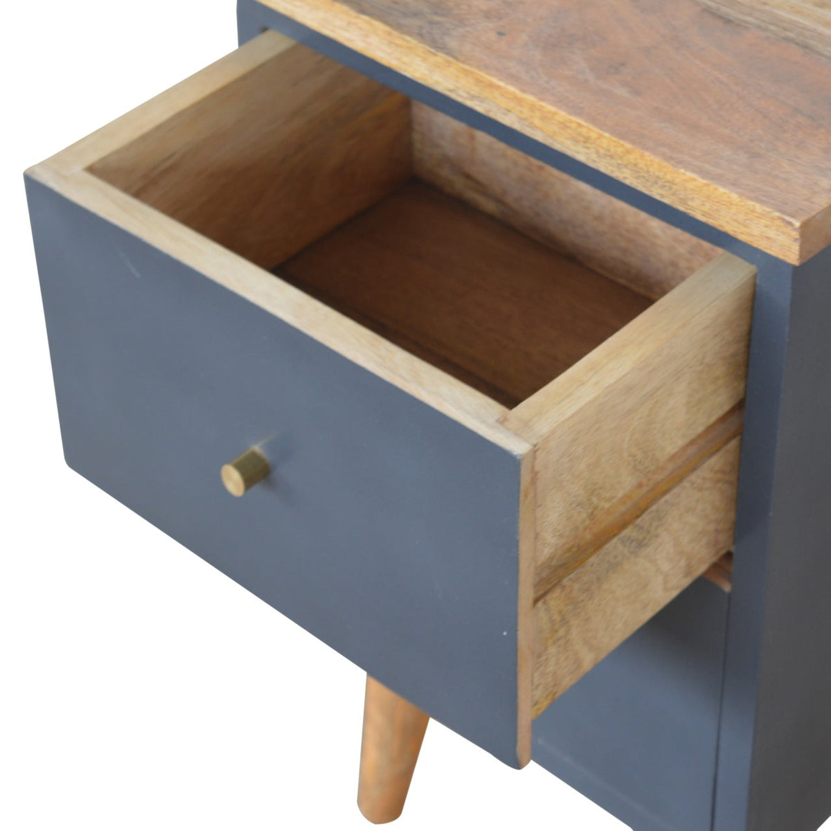 Charcoal Black Hand Painted Bedside Table