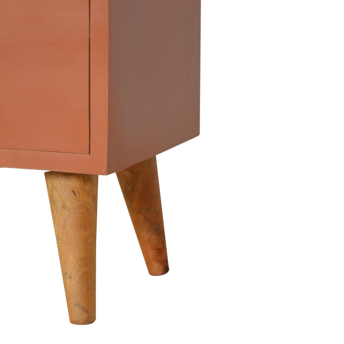 Brick Red Hand Painted Bedside Table