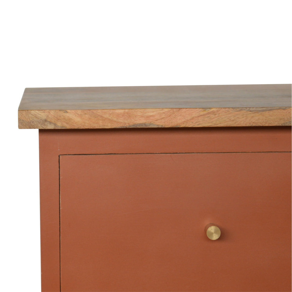 Brick Red Hand Painted Bedside Table