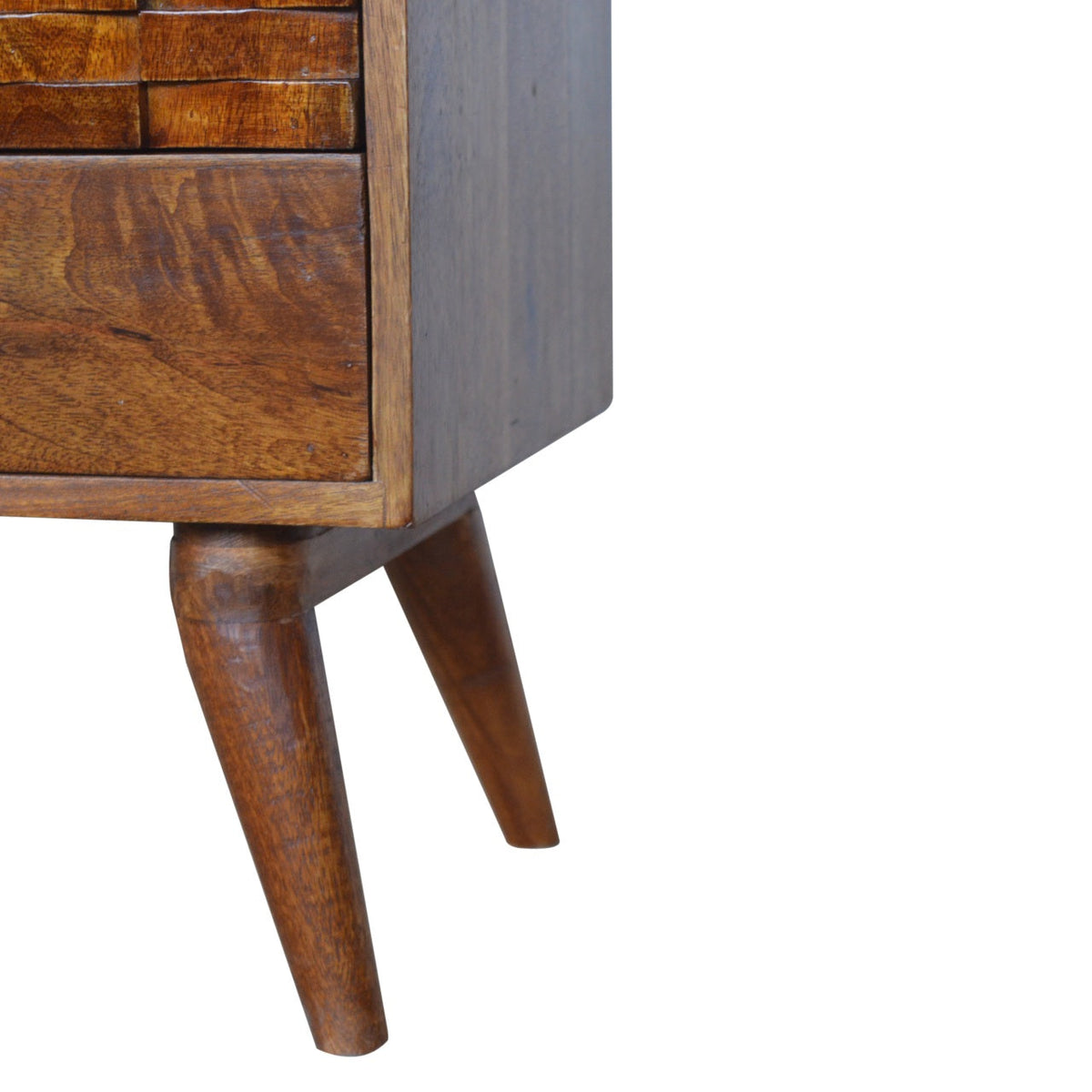 Tile Carved Chestnut TV Unit Chest of Drawers