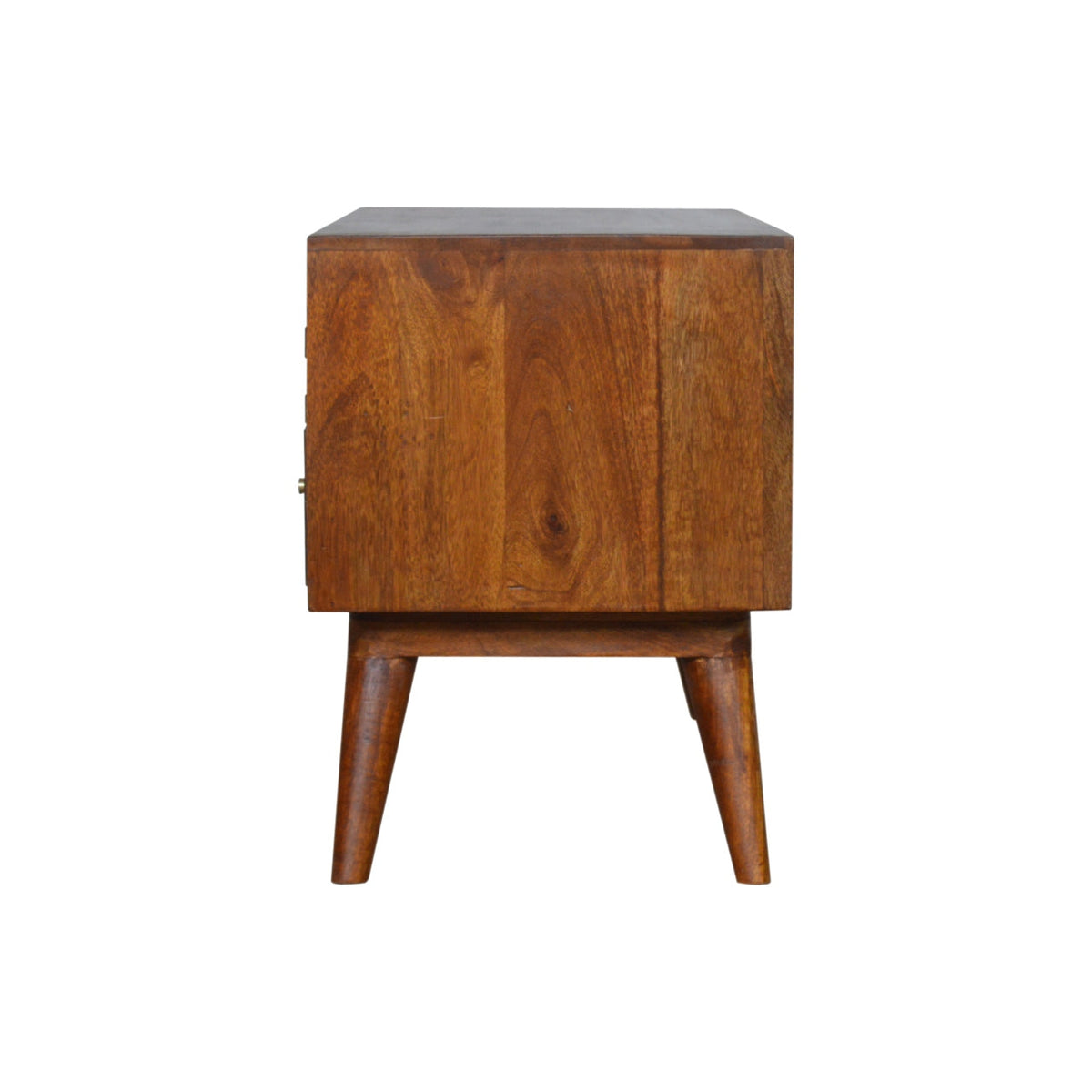Tile Carved Chestnut TV Unit Chest of Drawers