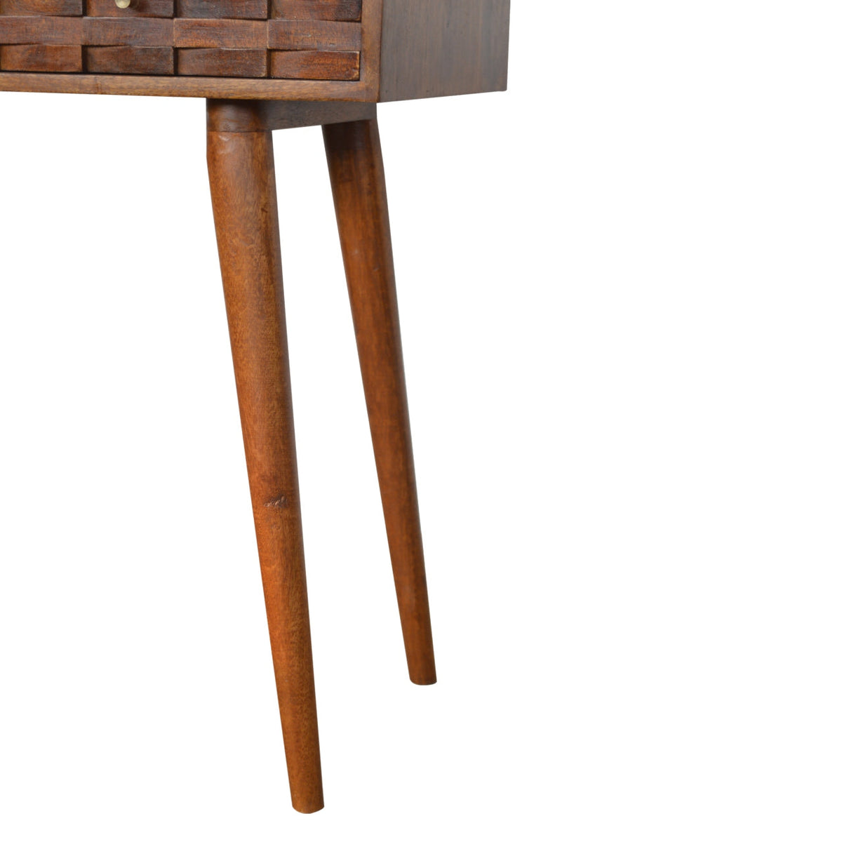 Tile Carve Chestnut Console Chest of Drawers