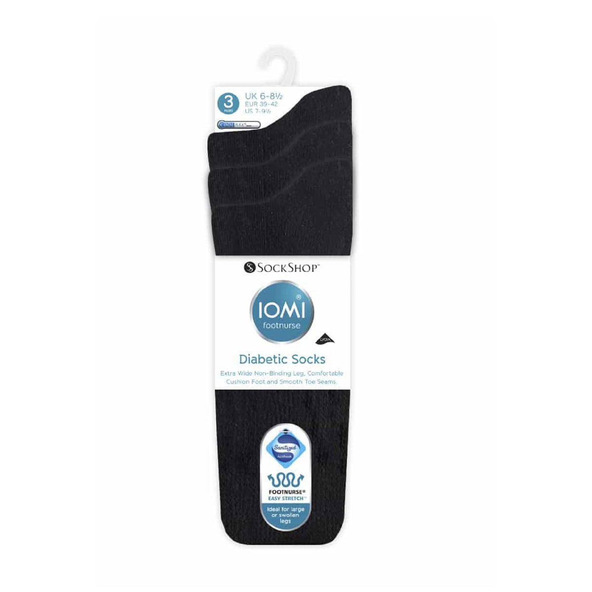 3 Pack Extra Wide Cotton Diabetic Socks for Swollen Legs