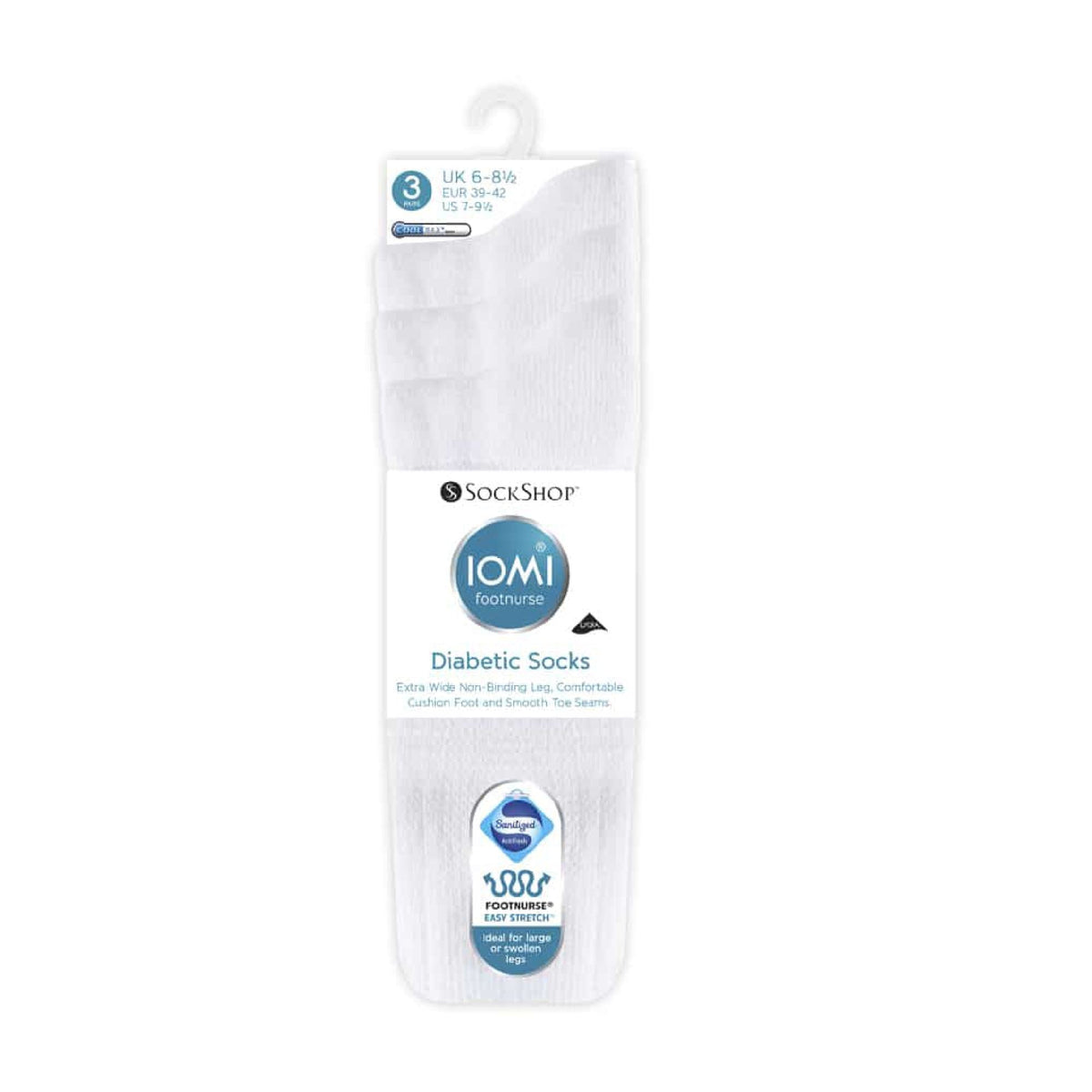3 Pack Extra Wide Cotton Diabetic Socks for Swollen Legs
