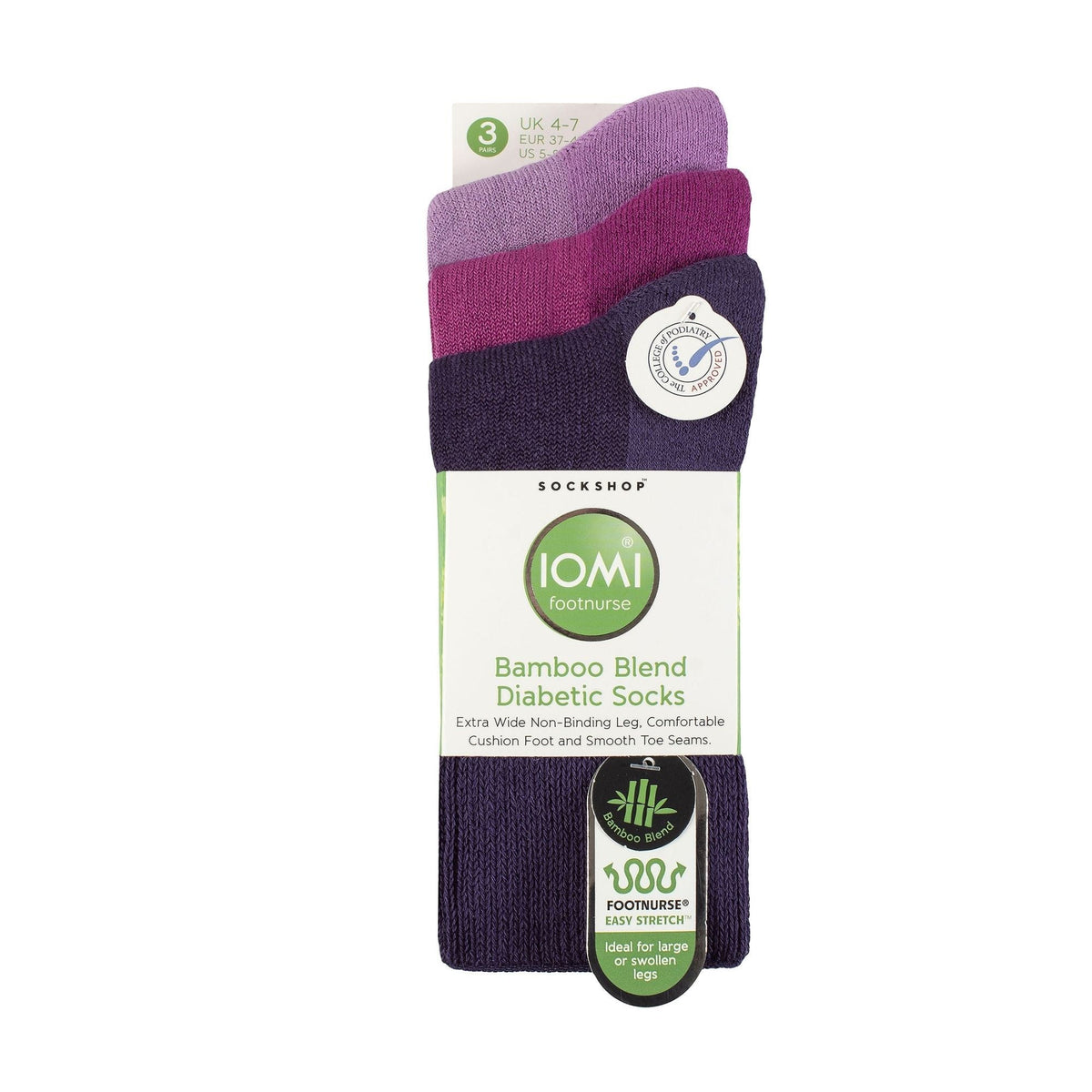 3 Pack Extra Wide Bamboo Diabetic Socks for Swollen Legs