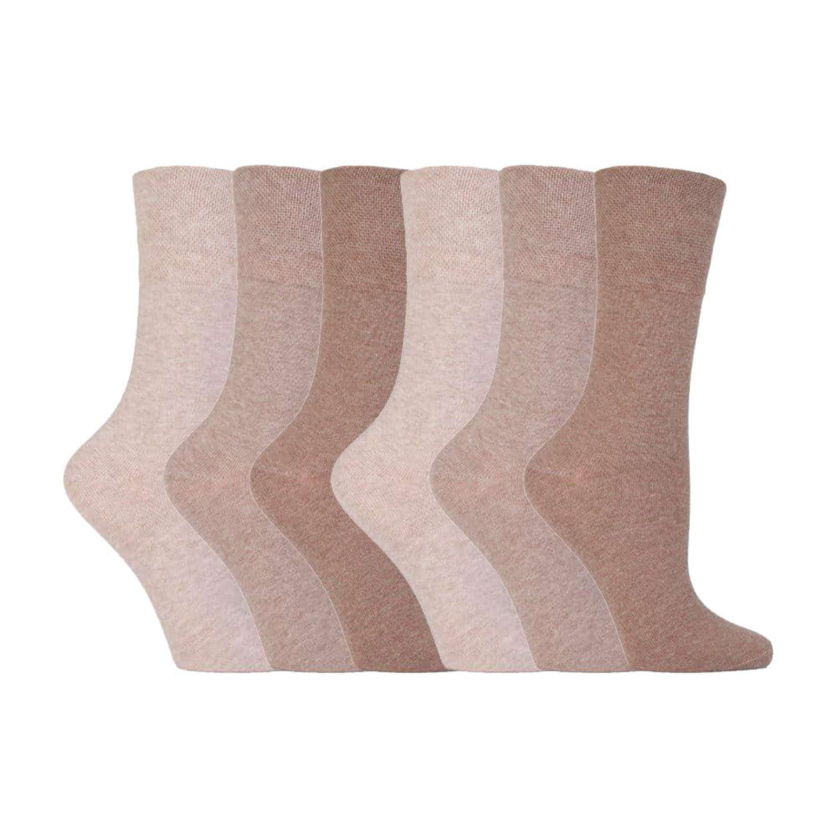 6 Pack Ladies Non Elastic Cotton Diabetic Socks with Seamless Toe