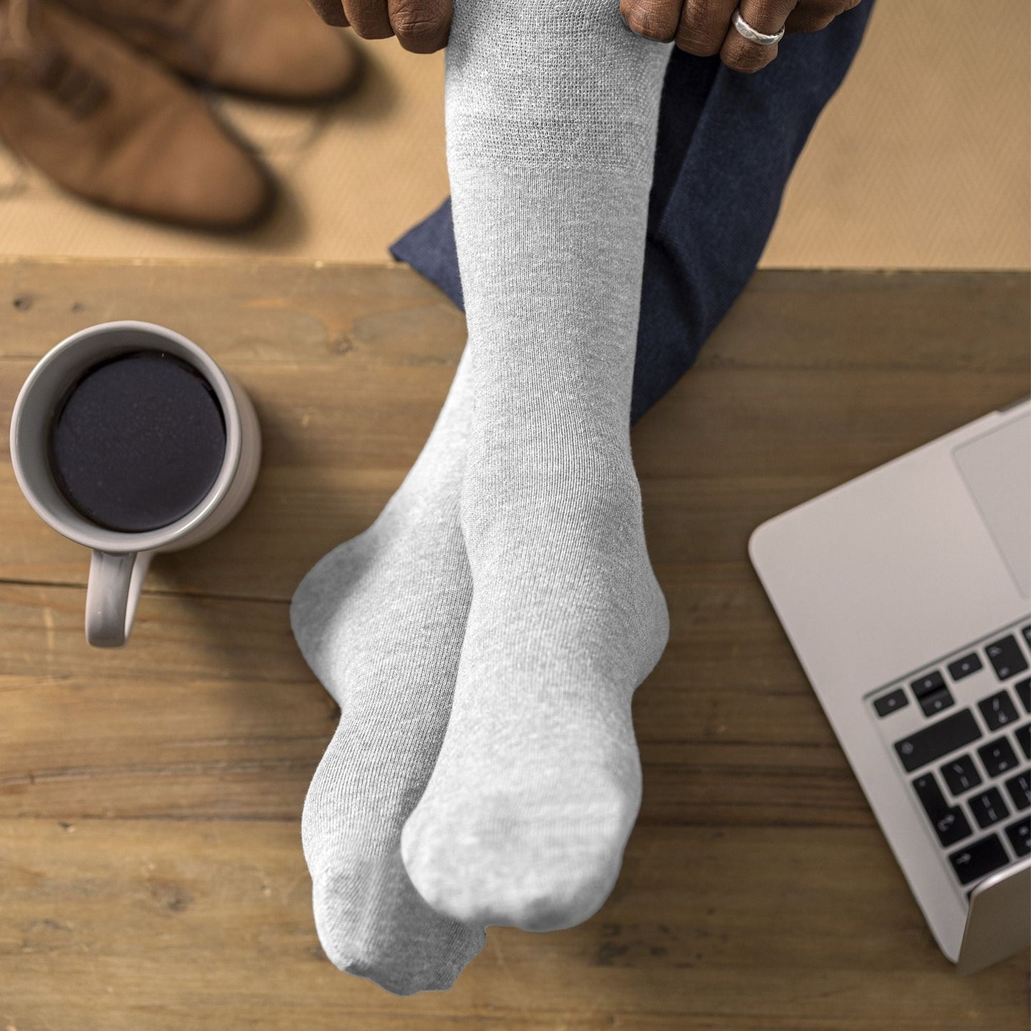 6 Pack Mens Non Elastic Bamboo Diabetic Socks