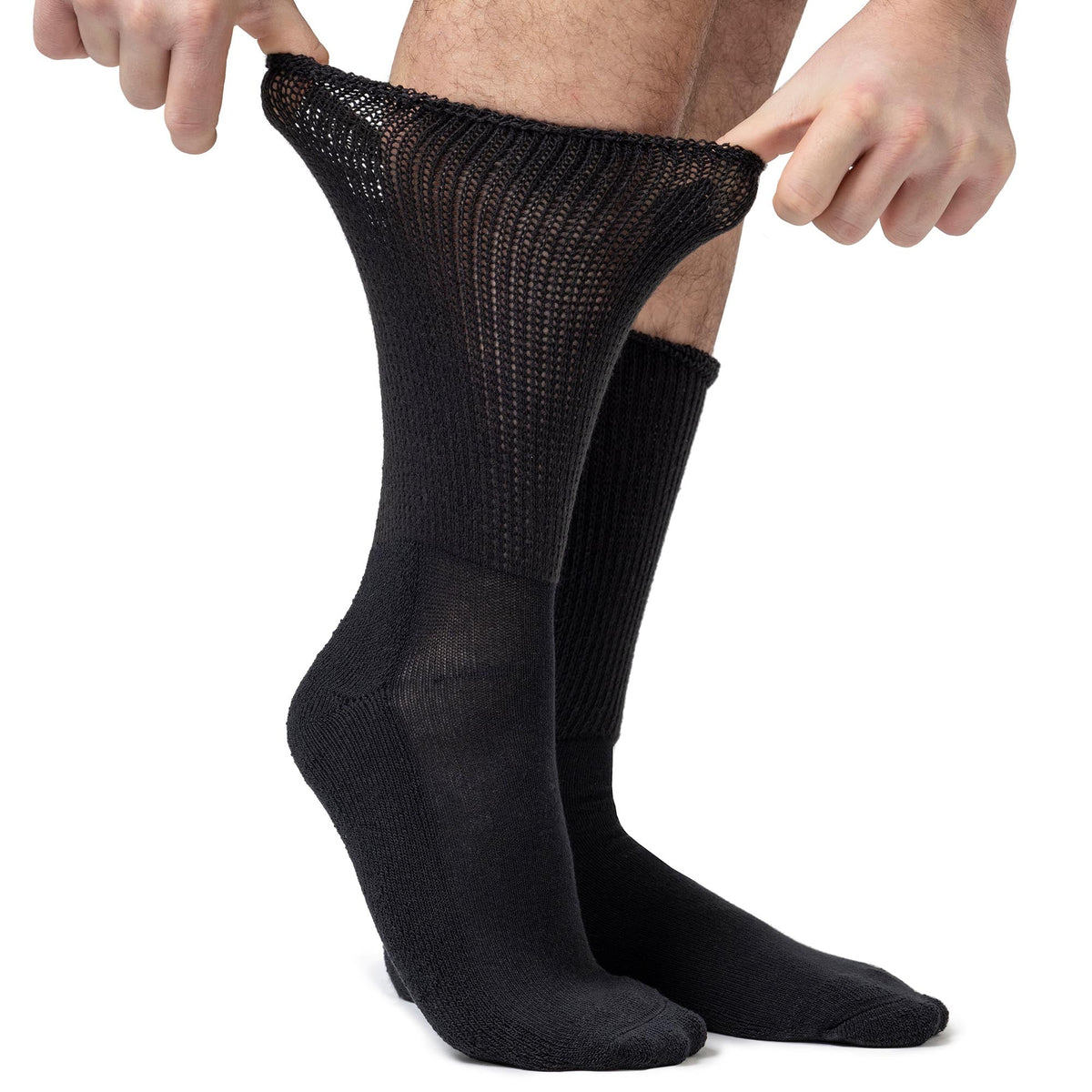 3 Pack Extra Wide Cotton Diabetic Socks for Swollen Legs
