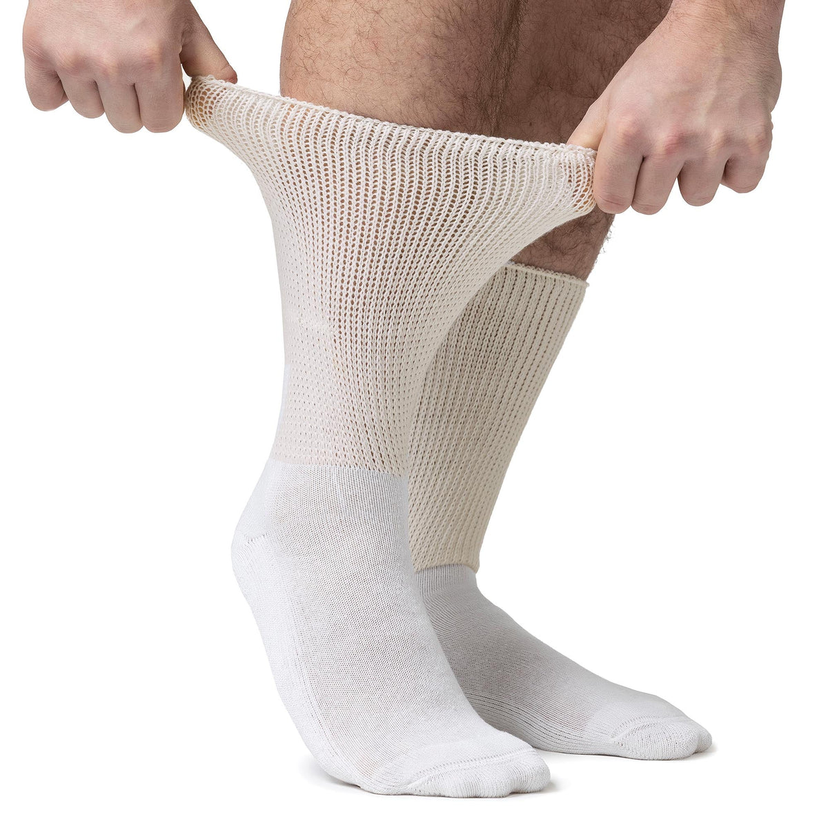 3 Pack Extra Wide Cotton Diabetic Socks for Swollen Legs