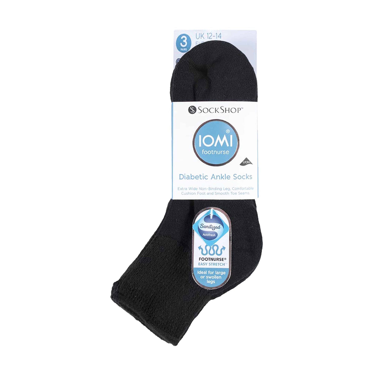 3 Pack Extra Wide Cotton Low Cut Ankle Diabetic Socks