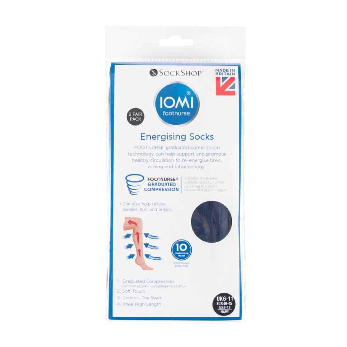 2 Pack 80 Denier Compression Knee High Energising Socks