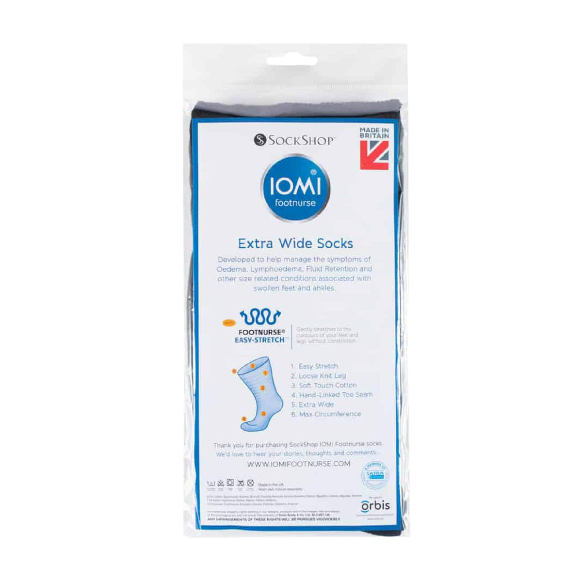 1 Pack Extra Wide Loose Fit Cotton Oedema Socks for Swollen Ankles
