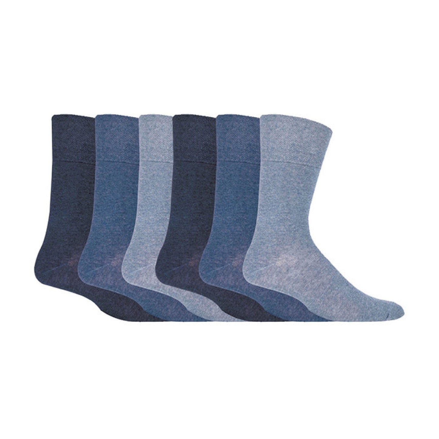6 Pack Mens Non Elastic Cotton Diabetic Socks with Seamless Toe 12-14 UK