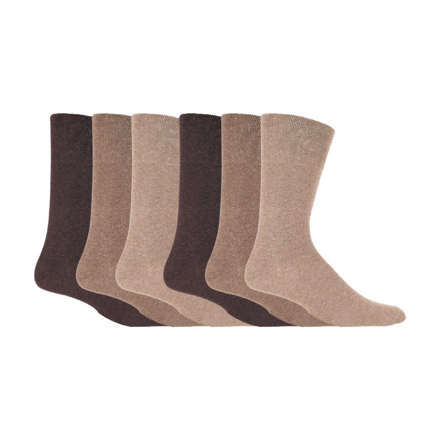 6 Pack Mens Non Elastic Cotton Diabetic Socks with Seamless Toe 12-14 UK