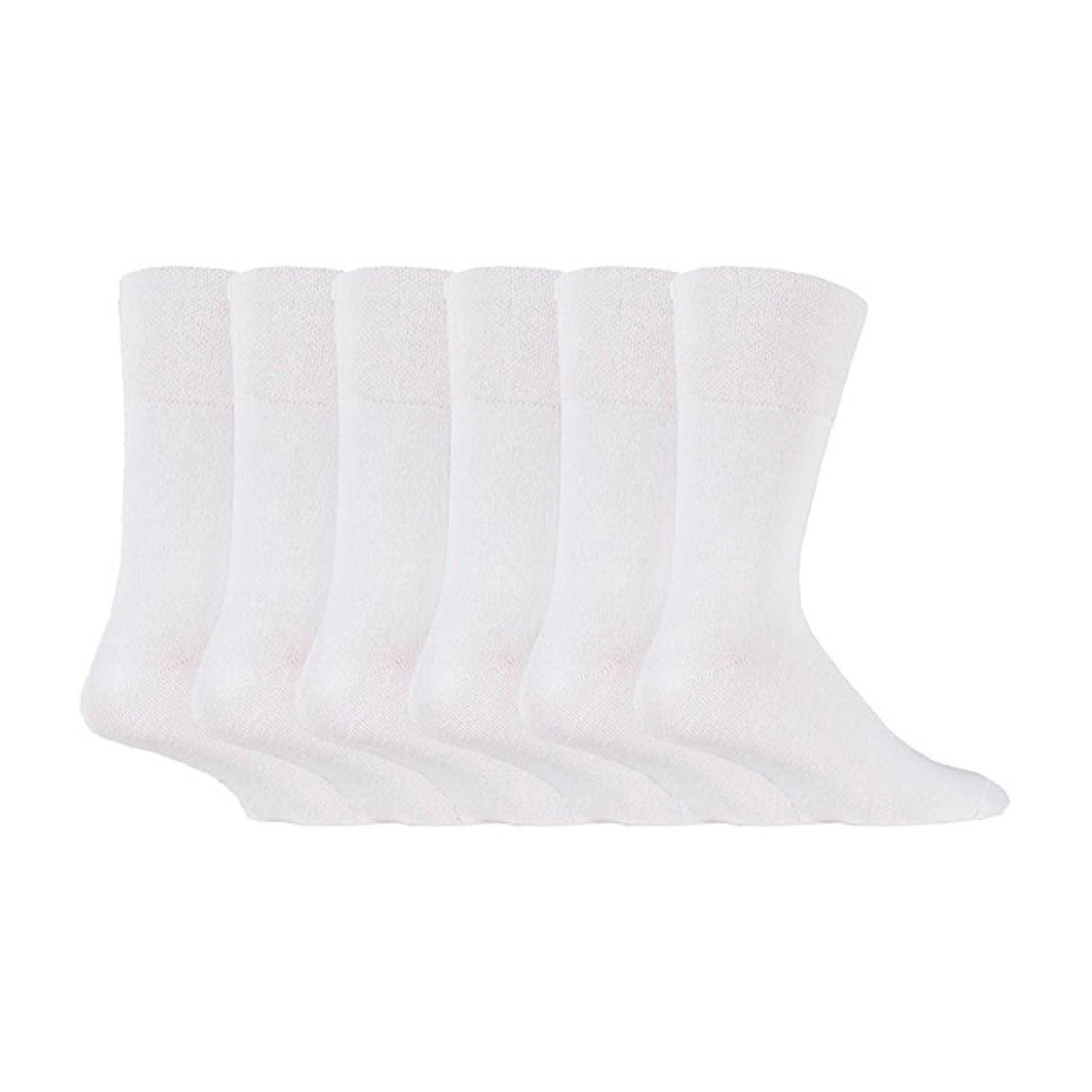 6 Pack Mens Non Elastic Cotton Diabetic Socks with Seamless Toe 12-14 UK