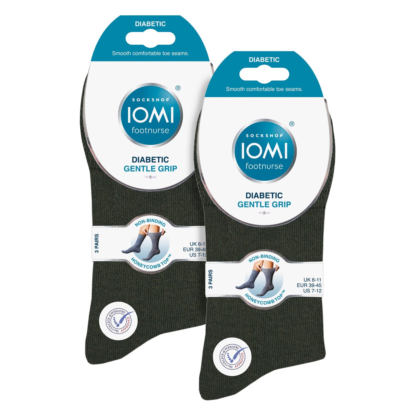 6 Pack Men’s Non-Elastic Cotton Diabetic Socks with Seamless Toe