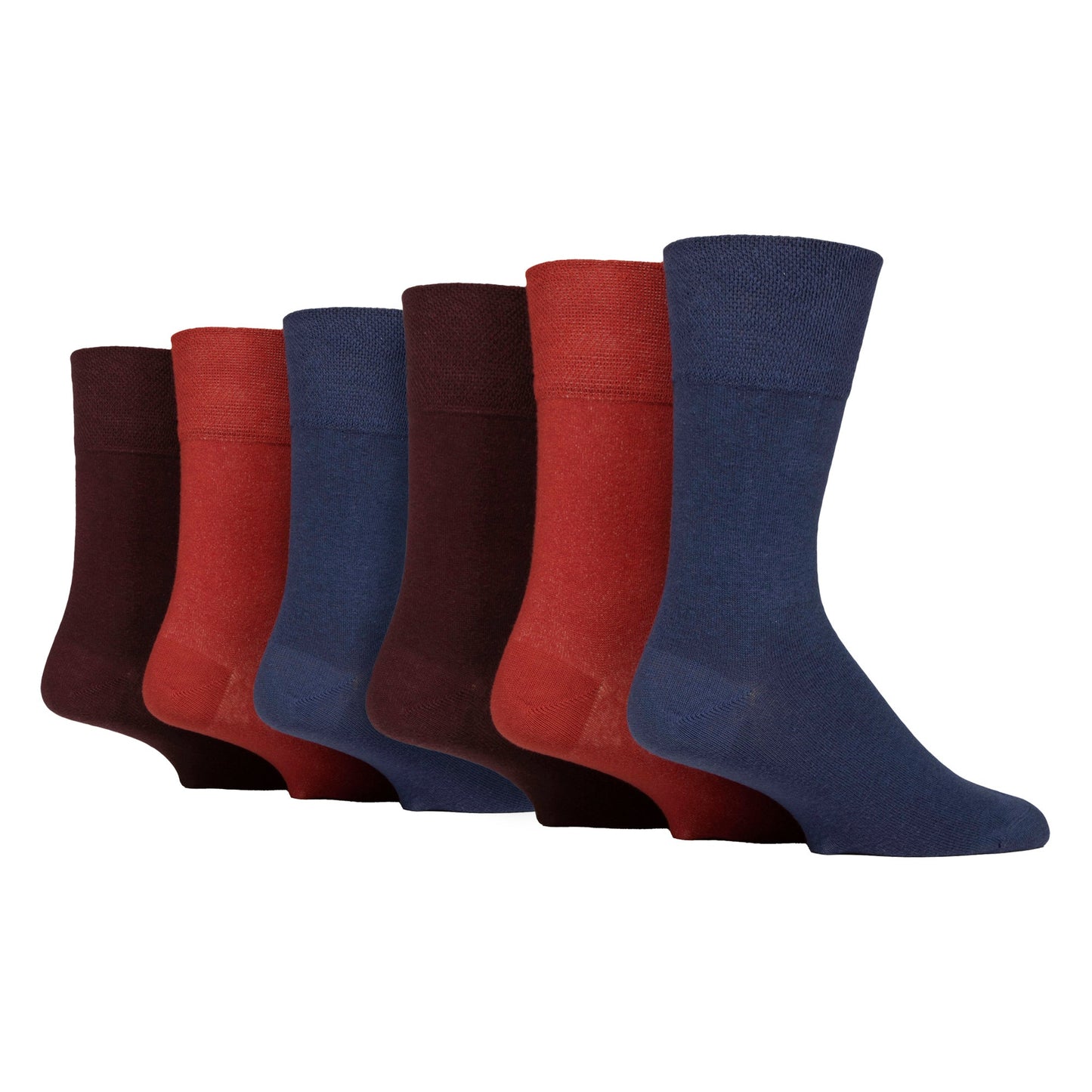 6 Pack Men’s Non-Elastic Cotton Diabetic Socks with Seamless Toe