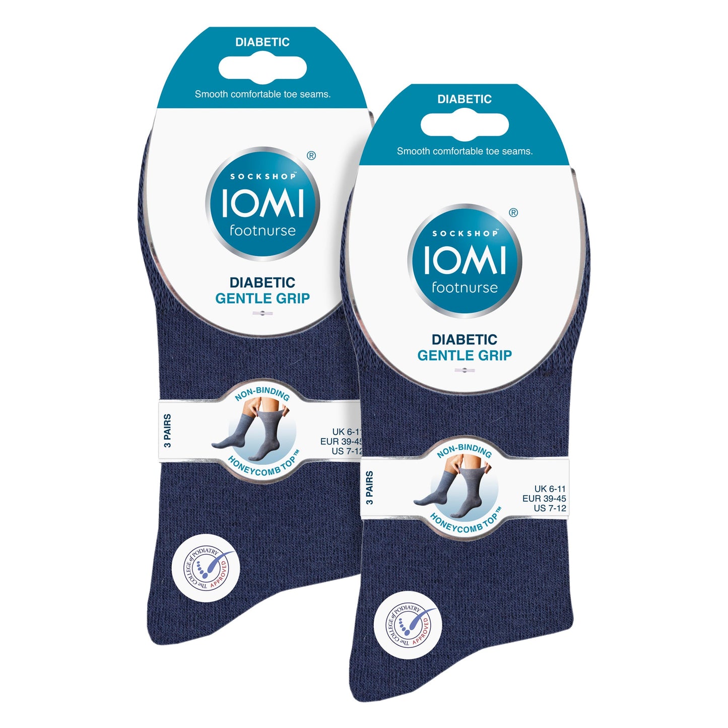 6 Pack Men’s Non-Elastic Cotton Diabetic Socks with Seamless Toe