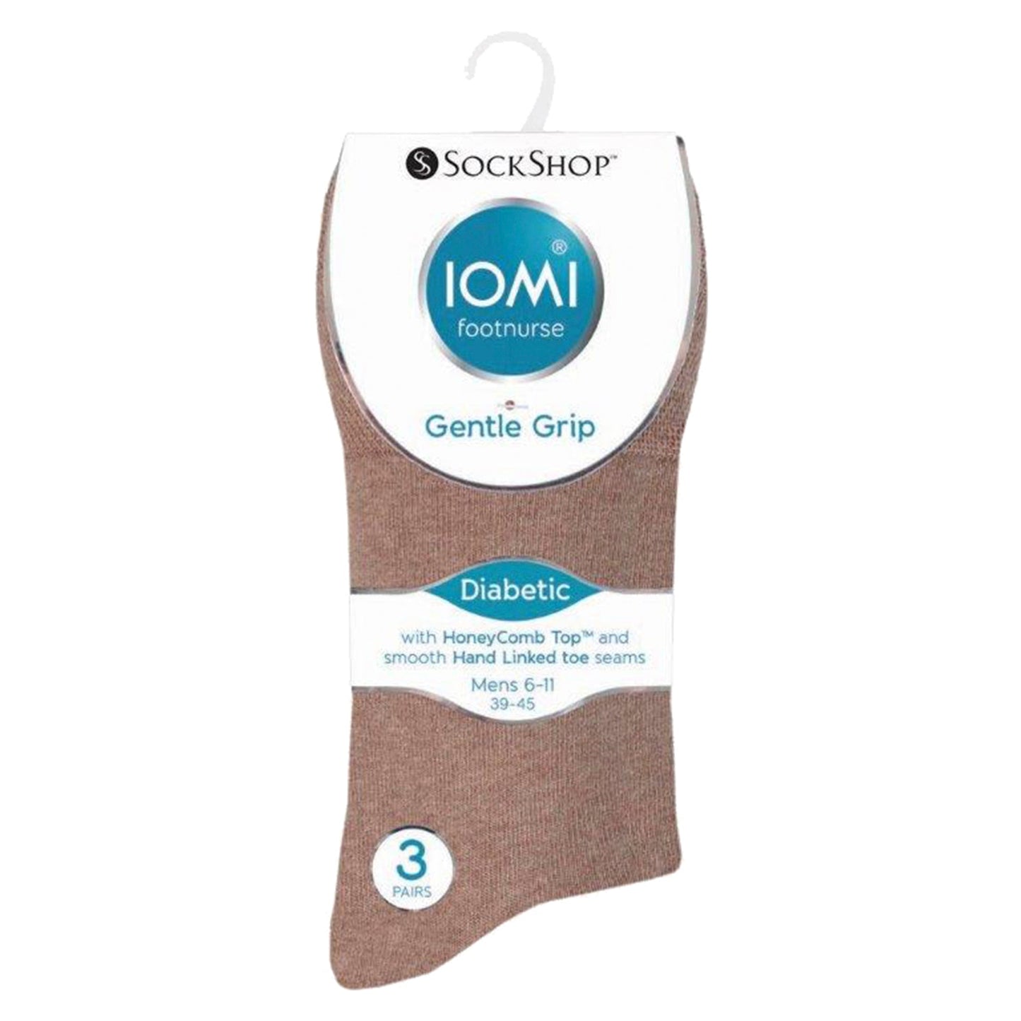 6 Pack Mens Non Elastic Cotton Diabetic Socks with Seamless Toe 12-14 UK