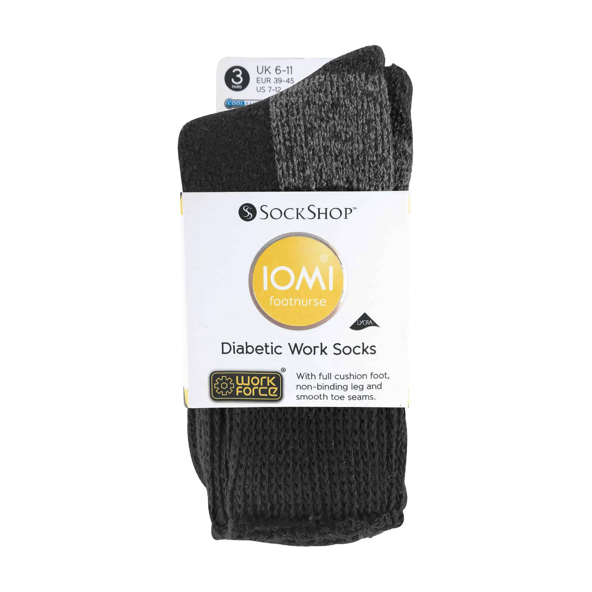 3 Pack Mens Extra Wide Loose Top Cushioned Cotton Diabetic Work Socks