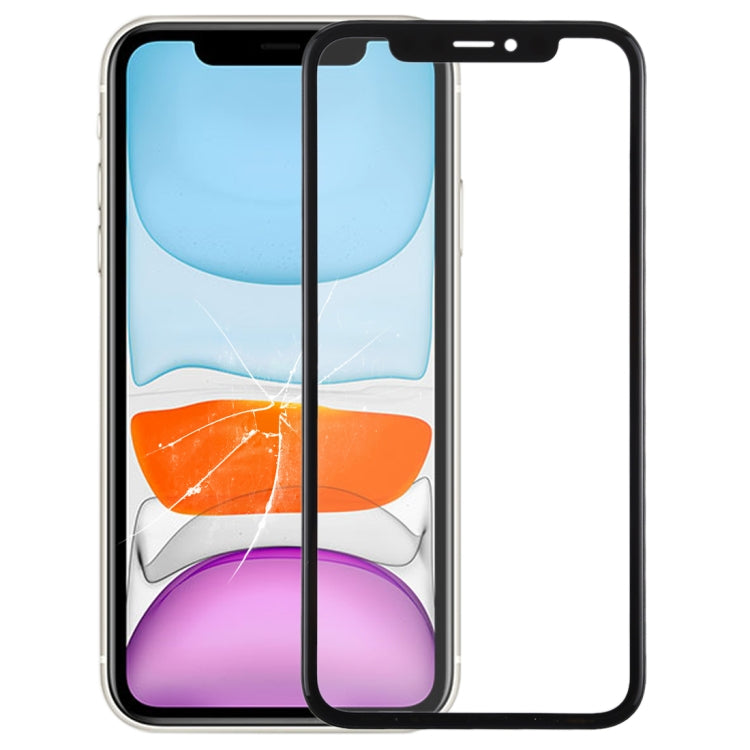 Front Screen Outer Glass Lens with Frame & OCA Optically Clear Adhesive for iPhone 11, For iPhone 11 (with OCA)