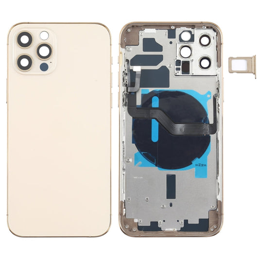 Battery Back Cover (with Side Keys & Card Tray & Power + Volume Flex Cable & Wireless Charging Module) for iPhone 12 Pro, For iPhone 12 Pro