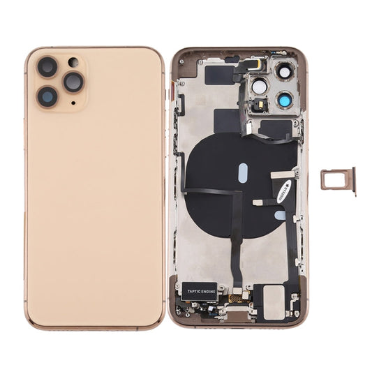 Battery Back Cover Assembly (with Side Keys & Power Button + Volume Button Flex Cable & Wireless Charging Module & Motor & Charging Port & Speaker Ringer Buzzer & Card Tray & Camera Lens Cover) for iPhone 11 Pro Max, For iPhone 11 Pro Max