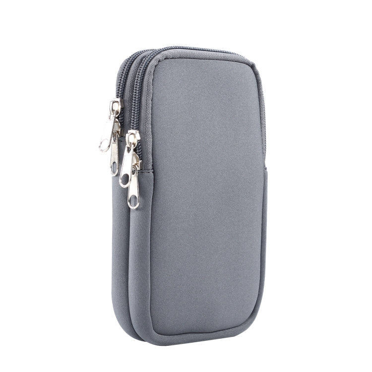 Universal Double-compartment Elastic Hanging Waist Bag for 6.9 inches and Below Smart Phones