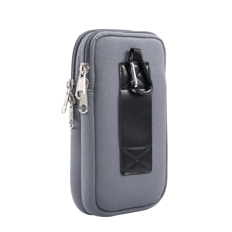 Universal Double-compartment Elastic Hanging Waist Bag for 6.9 inches and Below Smart Phones