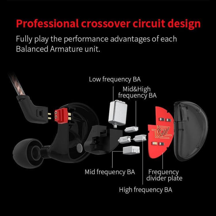 KZ AS10 Ten Unit Moving Iron In-ear HiFi Earphone with Microphone(Cyan)