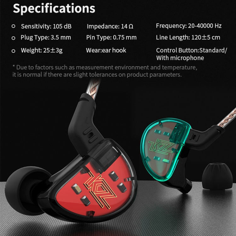 KZ AS10 Ten Unit Moving Iron In-ear HiFi Earphone without Microphone(Cyan)