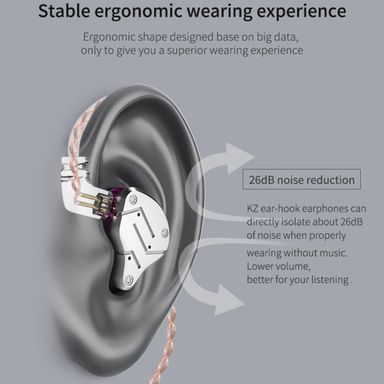 KZ ZSN Circle Iron Moving Iron Quad-core Wired Control In-ear Mega Bass HiFi Earphone without Microphone (Cyan)