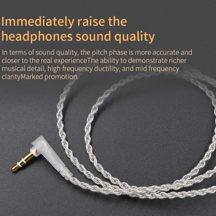 KZ 8 Pin Oxygen-free Copper Silver Plated Upgrade Cable for Most MMCX Interface Earphones(White)