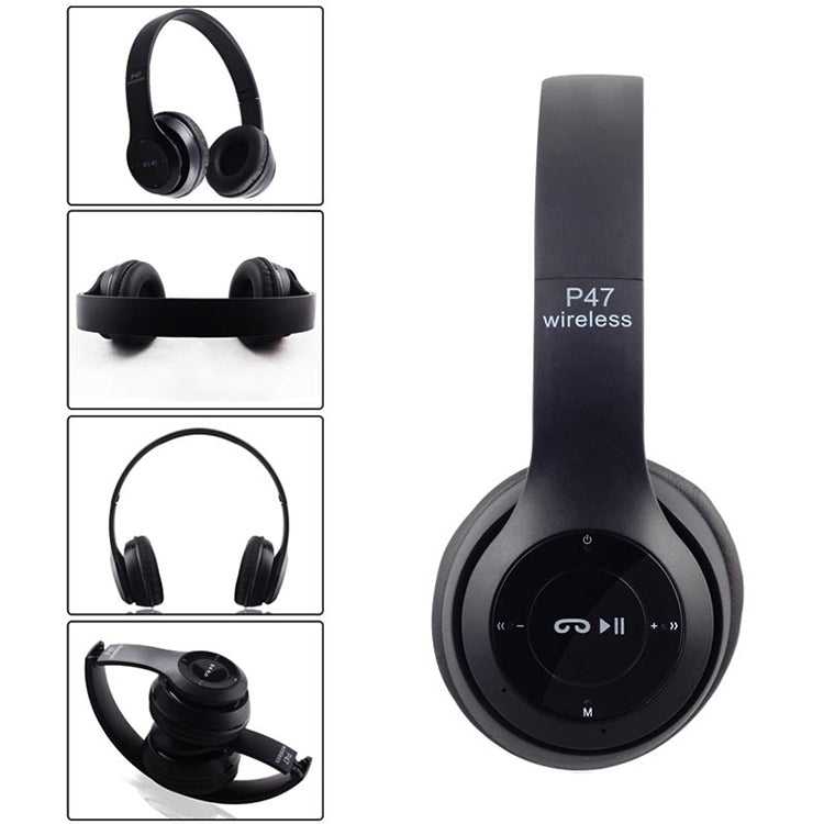 P47 Foldable Wireless Bluetooth Headphone with 3.5mm Audio Jack, Support MP3 / Call, P47 Black, P47 Blue, P47 Red, P47 White, P47 Green