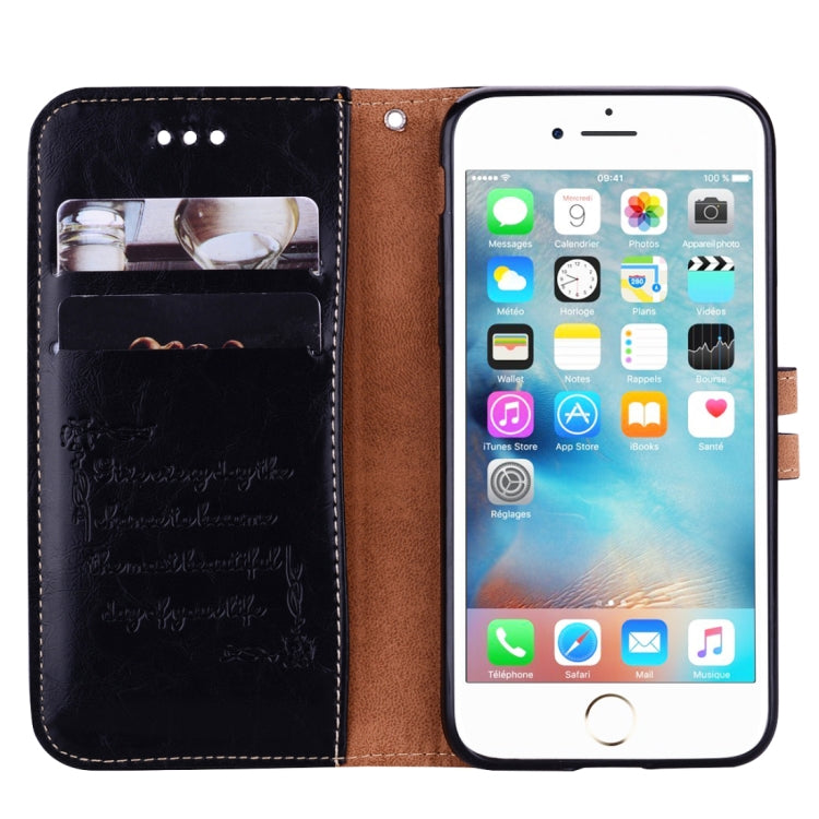 For iPhone 6 Plus & 6s Plus Business Style Oil Wax Texture Horizontal Flip Leather Case with Holder & Card Slots & Wallet, For iPhone 6P & 6sP