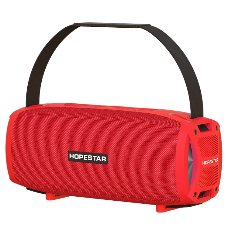 HOPESTAR H24 Pro TWS Portable Outdoor Waterproof Woven Textured Bluetooth Speaker with Rhythm Light, Support Hands-free Call & U Disk & TF Card & 3.5mm AUX & FM, H24 Pro Red, H24 Pro Black, H24 Pro Grey, H24 Pro Blue