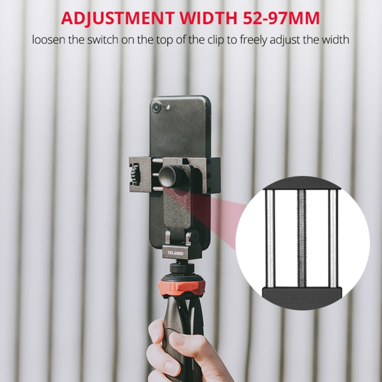 YELANGU PC10 360 Degree Rotating Horizontal Vertical Shooting Phone Clamp Holder Bracket