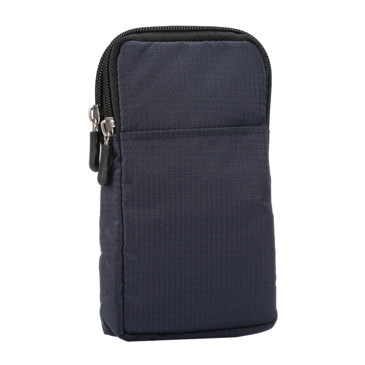 Universal Multi-function Plaid Texture Double Layer Zipper Sports Waist Bag / Shoulder Bag for iPhone X  & 7 & 7 Plus / Galaxy S9+ / S8+ / Note 8 / Sony Xperia Z5 / Huawei Mate 8, Size: 16.5 x 9.0 x 3.0cm