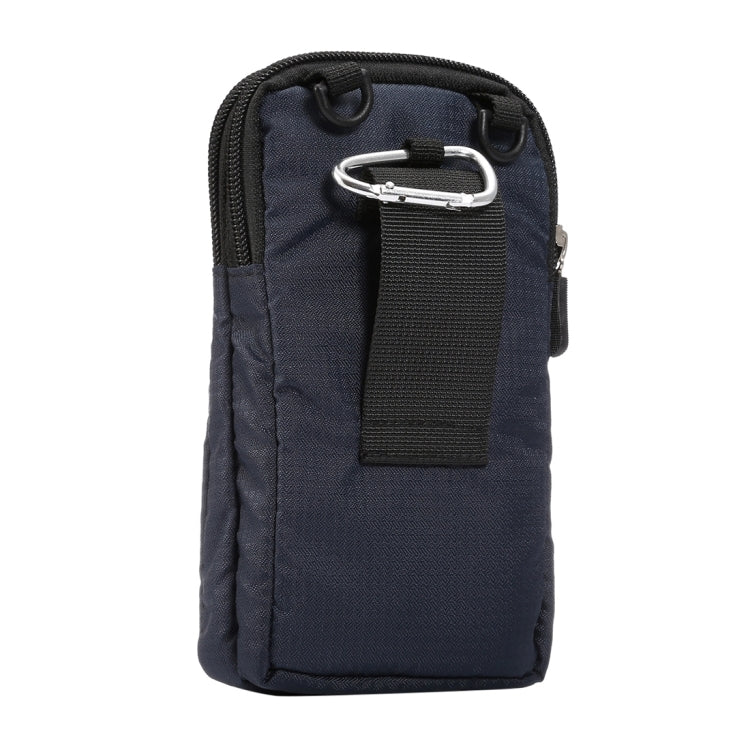 Universal Multi-function Plaid Texture Double Layer Zipper Sports Waist Bag / Shoulder Bag for iPhone X  & 7 & 7 Plus / Galaxy S9+ / S8+ / Note 8 / Sony Xperia Z5 / Huawei Mate 8, Size: 16.5 x 9.0 x 3.0cm